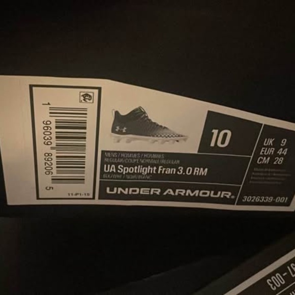 BRAND NEW men under armour spotlight fran rm football cleats shoes size US 10 - Picture 5 of 5